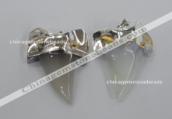 NGP1776 35*45mm - 38*55mm teeth-shaped agate gemstone pendants