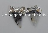 NGP1777 35*45mm - 38*55mm teeth-shaped agate gemstone pendants