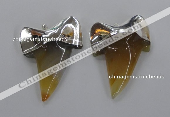 NGP1778 35*45mm - 38*55mm teeth-shaped agate gemstone pendants