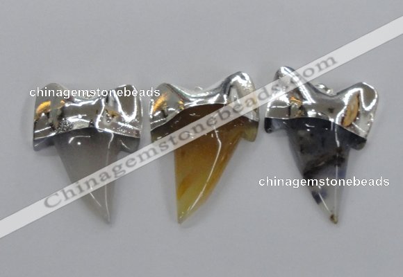 NGP1780 35*45mm - 38*55mm teeth-shaped agate gemstone pendants