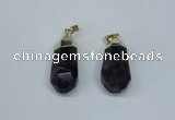 NGP1801 15*30mm - 12*35mm faceted nuggets amethyst pendants