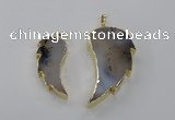 NGP1805 20*45mm - 28*55mm wing-shaped montana agate pendants