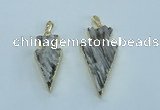 NGP1814 20*38mm - 25*45mm arrowhead druzy agate gemstone pendants