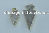 NGP1816 18*38mm - 28*45mm arrowhead druzy agate gemstone pendants