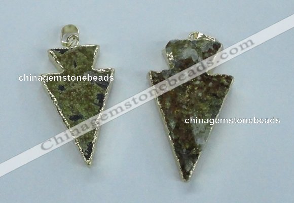 NGP1817 18*38mm - 28*45mm arrowhead druzy agate gemstone pendants