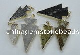 NGP1819 18*38mm - 28*45mm arrowhead druzy agate gemstone pendants