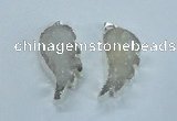 NGP1821 18*35mm - 20*40mm wing-shaped druzy agate pendants