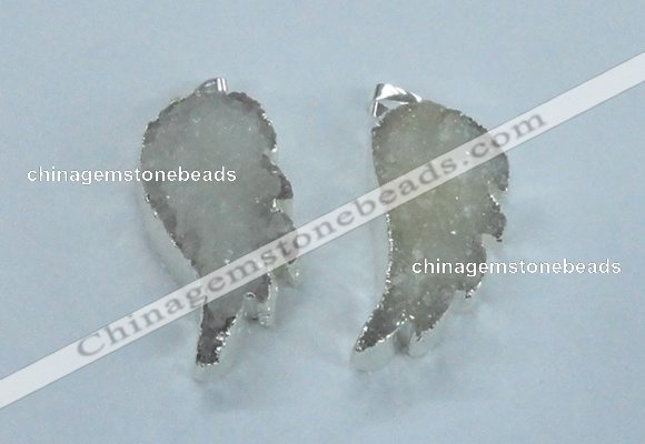 NGP1821 18*35mm - 20*40mm wing-shaped druzy agate pendants