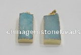 NGP1824 15*30mm - 20*35mm rectangle druzy agate pendants