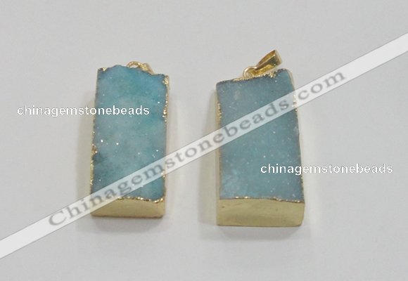 NGP1824 15*30mm - 20*35mm rectangle druzy agate pendants