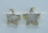 NGP1826 30*32mm - 38*40mm star druzy agate gemstone pendants