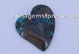 NGP183 40*45mm heart chrysocolla gemstone pendant jewelry