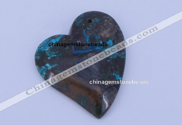 NGP183 40*45mm heart chrysocolla gemstone pendant jewelry