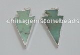 NGP1830 25*45mm arrowhead australia chrysoprase pendants