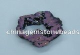 NGP1833 45*55mm - 55*60mm donut plated druzy agate pendants