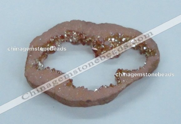 NGP1837 55*75mm - 65*80mm donut plated druzy agate pendants