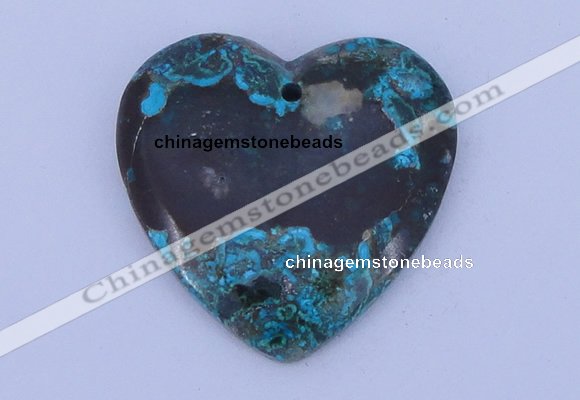 NGP184 38*38mm heart chrysocolla gemstone pendant jewelry