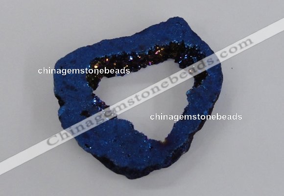 NGP1844 55*75mm - 65*80mm donut plated druzy agate pendants