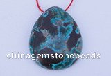 NGP185 30*38mm flat teardrop chrysocolla gemstone pendant jewelry