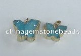 NGP1851 15*20mm - 18*25mm butterfly druzy agate gemstone pendants