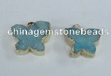 NGP1852 22*30mm - 25*35mm butterfly druzy agate gemstone pendants