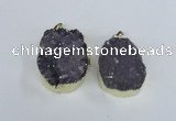 NGP1857 35*40mm - 35*45mm freeform druzy amethyst pendants