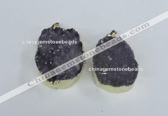 NGP1857 35*40mm - 35*45mm freeform druzy amethyst pendants