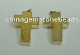 NGP1875 30*45mm - 32*50mm cross druzy agate gemstone pendants