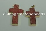 NGP1876 30*45mm - 32*50mm cross druzy agate gemstone pendants