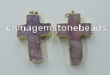 NGP1878 30*45mm - 32*50mm cross druzy agate gemstone pendants