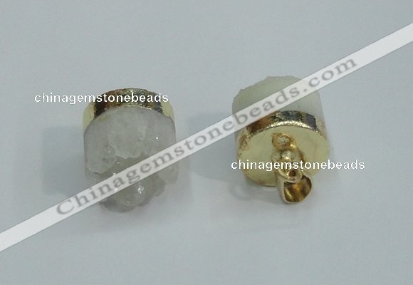 NGP1884 12*15mm - 15*15mm freeform druzy agate pendants