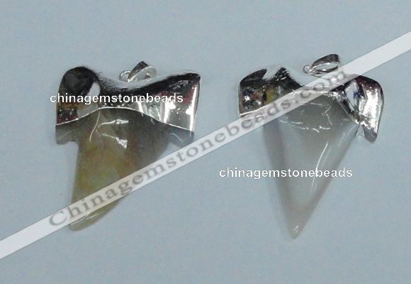 NGP1888 35*45mm - 38*55mm teeth-shaped agate gemstone pendants