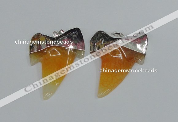 NGP1889 35*45mm - 38*55mm teeth-shaped agate gemstone pendants