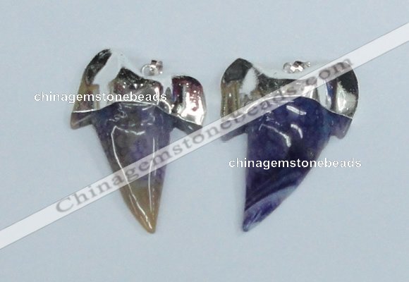 NGP1891 35*45mm - 38*55mm teeth-shaped agate gemstone pendants