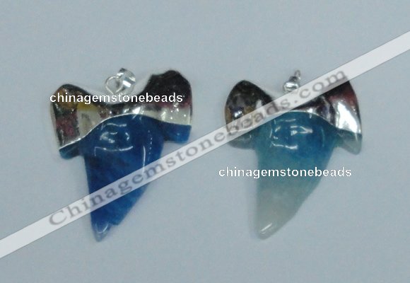 NGP1892 35*45mm - 38*55mm teeth-shaped agate gemstone pendants