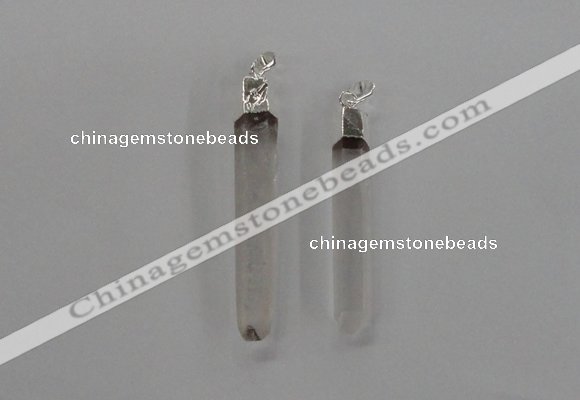 NGP1896 6*50mm - 8*60mm stick white crystal gemstone pendants