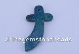 NGP190 28*52mm cross lapis & chrysocolla gemstone pendant jewelry