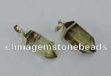 NGP1900 12*30mm - 15*35mm faceted nuggets lemon quartz pendants