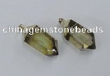 NGP1901 18*38mm - 20*42mm faceted nuggets lemon quartz pendants