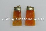 NGP1905 18*40mm - 20*50mm trapezoid agate gemstone pendants