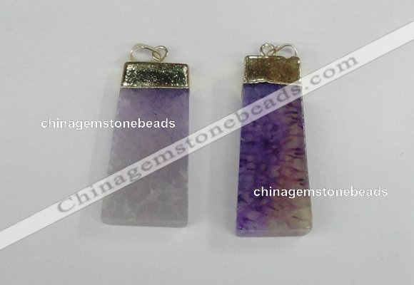 NGP1907 18*40mm - 20*50mm trapezoid agate gemstone pendants