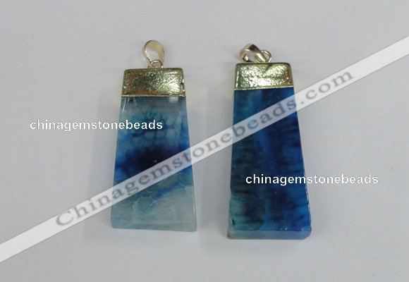 NGP1908 18*40mm - 20*50mm trapezoid agate gemstone pendants