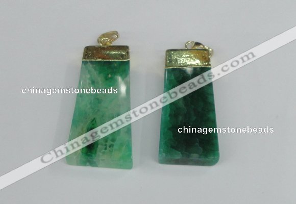 NGP1909 18*40mm - 20*50mm trapezoid agate gemstone pendants