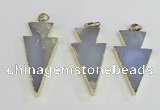 NGP1921 20*42mm - 22*50mm arrowhead agate gemstone pendants