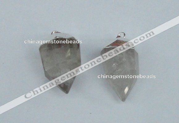 NGP1934 18*35mm - 20*40mm faceted nuggets white crystal pendants