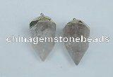 NGP1936 18*35mm - 20*40mm faceted nuggets white crystal pendants