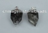 NGP1937 18*35mm - 20*40mm faceted nuggets smoky quartz pendants