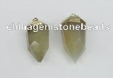 NGP1938 18*35mm - 20*40mm faceted nuggets yellow phantom quartz pendants