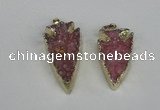 NGP1940 20*30mm - 25*50mm arrowhead druzy agate gemstone pendants