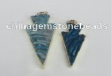 NGP1942 20*38mm - 25*45mm arrowhead druzy agate gemstone pendants